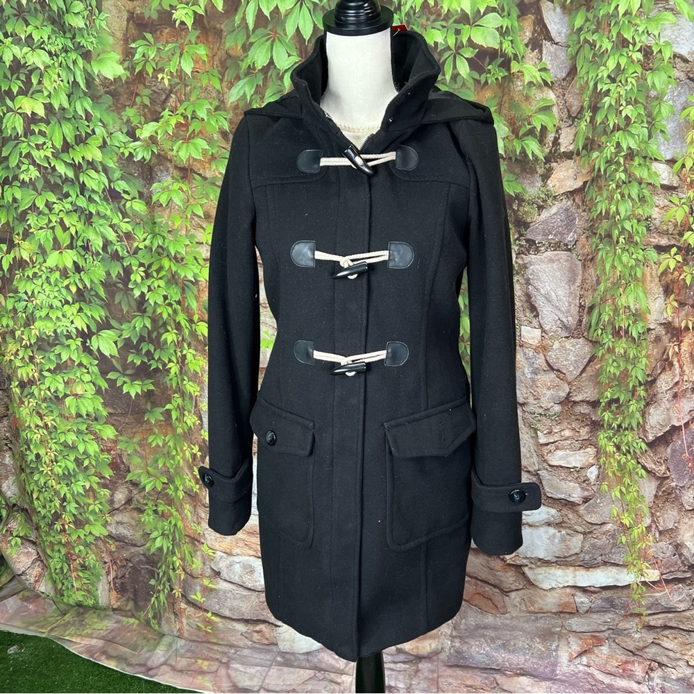 NWT ESPRIT Black Toggle Heritage Style and Zip Closure Wool Blend Pea Coat, 8 - Picture 2 of 14